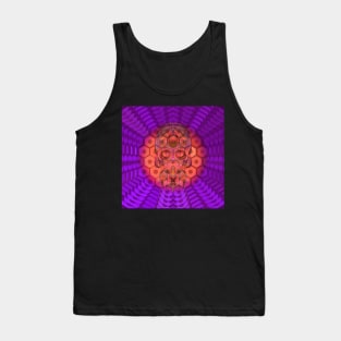 Electroluminated Skull Flower - Amethyst Peach Tank Top